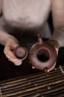 《暗香》宜興紫砂壺創(chuàng)新壺高級(jí)工藝美術(shù)師手工紫泥泡茶壺具