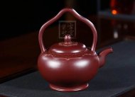 《梵華提梁》純手工高級工藝美術師宜興紫砂創(chuàng)新提梁壺紫泥泡茶壺套壺