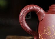 《魚(yú)躍龍門(mén)》宜興紫砂壺高級(jí)工藝美術(shù)師手工禮品茶具底槽青