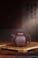 《山水詩(shī)韻-福臨八方》宜興紫砂壺工藝美術(shù)師手工底槽青