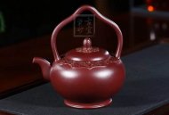 《梵華提梁》純手工高級工藝美術師宜興紫砂創(chuàng)新提梁壺紫泥泡茶壺套壺